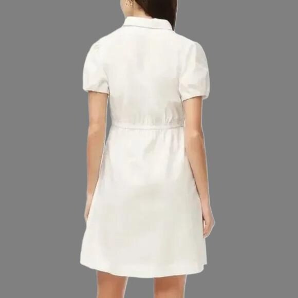 NWT J. Crew Factory Short Sleeve Collared Mini Dress, White, Size 4 - Picture 2 of 10